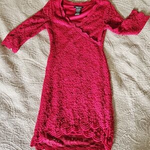 Elegant Red Lace Dress